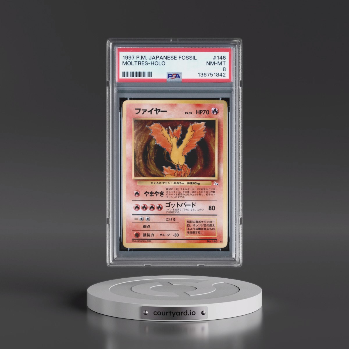 1997 Moltres - Pokémon Pokémon Fossil PSA 8 NM-MT